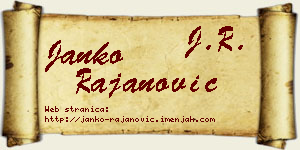 Janko Rajanović vizit kartica